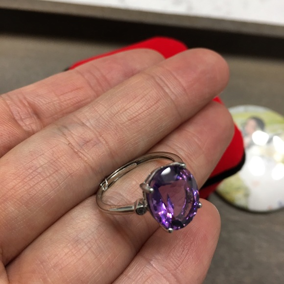 NEW Certified 5CT Amethyst S925 Silver Ring - Picture 12 of 17